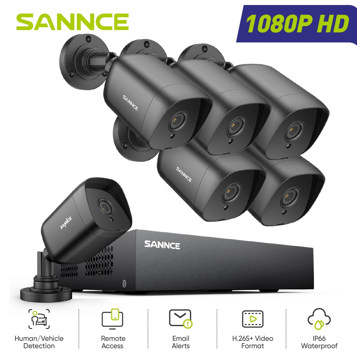 Sannce Access Wifi Camera Remotely SANNCE Channel 4-Camera Wired