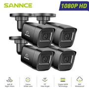 SANNCE HD 1080P CCTV Security Cameras 4pcs 2.0MP Outdoor Home Video Surveillance Camera CCTV System Black