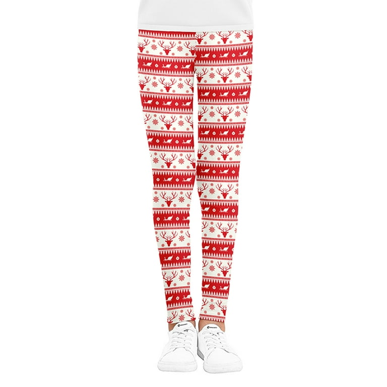 SANNEDONG Kids Girls Legging Thickened Frosted Fleece Christmas Winter  Leggings