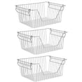 thumbnail image 1 of SANNO 14" Large Stackable Baskets Metal Wire Basket, Storage Organizer Bin Basket with Handles, Open Front for Kitchen Cabinets, Pantry, Closets, Bedrooms, Bathrooms - Large, 3 Pack, 1 of 7
