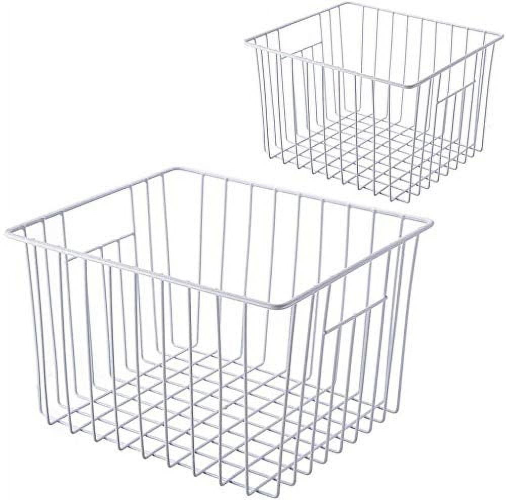 SANNO Deep Refrigerator Freezer Baskets, Large Household Wire