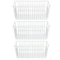 thumbnail image 1 of SANNO Freezer Baskets Farmhouse Organizer Wire Metal Storage Bins Large Organizer Durable Metal Basket Pantry Organizer for Kitchen Cabinets, Pantry, Freezer, Bathroom, Home-Set of 3-Platingk, 1 of 6