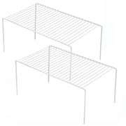 SANNO Freezer Cabinet Storage Shelf Rack, Rustproof Rustproof Metal Wire Shelves Spice Shelf Rack Cupboard Organizer for Pantry Countertops Utensils Organization - White, 2 Pack,Small Size 10.6 x 5.1
