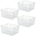 thumbnail image 1 of SANNO Freezer Storage Organizer Baskets, Household Refrigerator Bin for Cabinets, White, Pantry, Closets, Bedrooms - 10.24 x 11.02 x 6.3 inches，Set of 4, 1 of 8