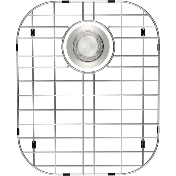 SANNO Kitchen Sink Protectors Gird, 16.14" L X 13" Sink Rack Sink Protector Bottom Grid Rear Drain Hole Sink Grid and Stainless Steel Sink Protectors, Sink Bottom Grid for Double Sink 1 pack