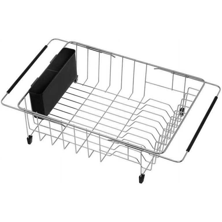 LoveHouse Dish Rack Over Sink, Stainless Steel Dish Drainer Shelf Large  Dish Drying Rack with Utensil Holder Kitchen Supplies Storage Shelf-Silver  2-Tier 89cm(3…