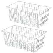 SANNO Large Wire Storage Baskets Freezer Baskets,Farmhouse Metal Wire Basket Freezer Storage Organizer Wire Storage Basket for Kitchen Pantry Organizer Bins,14"x11"x6"