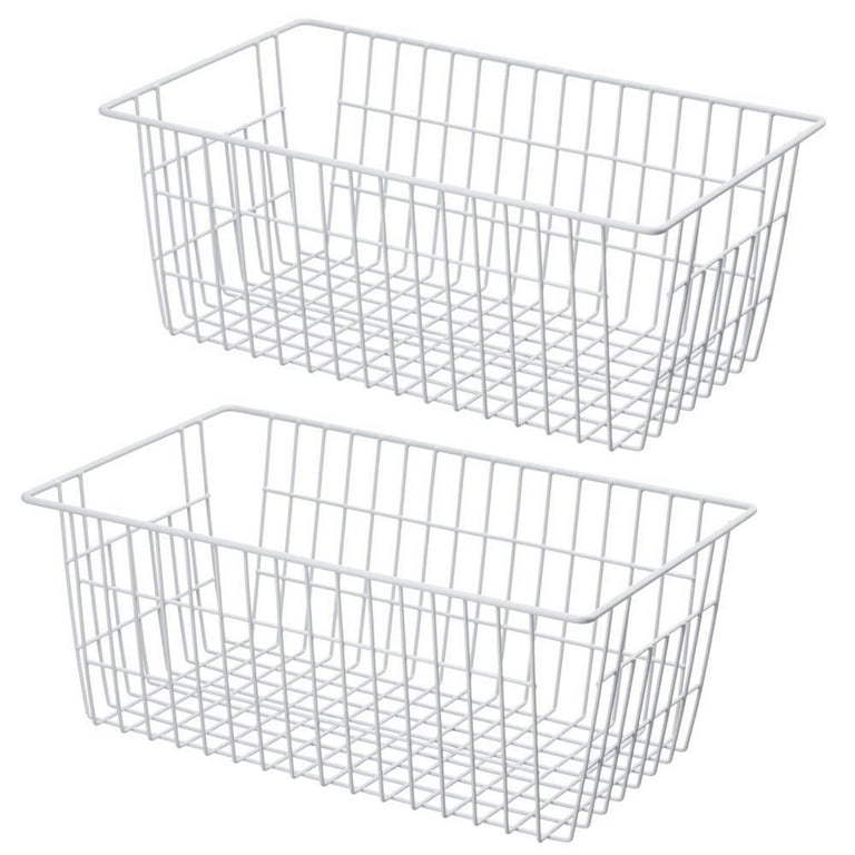 SANNO Large Wire Storage Baskets, Farmhouse Metal Basket for