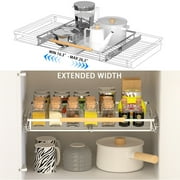 SANNO Pull Out Drawer Cabinet Organizer, Expandable Slide Out Storage Shelves - Heavy Duty, for Cabinets, Under Sink and Wardrobe, Opening Size Required 16.326.3 1 Pack