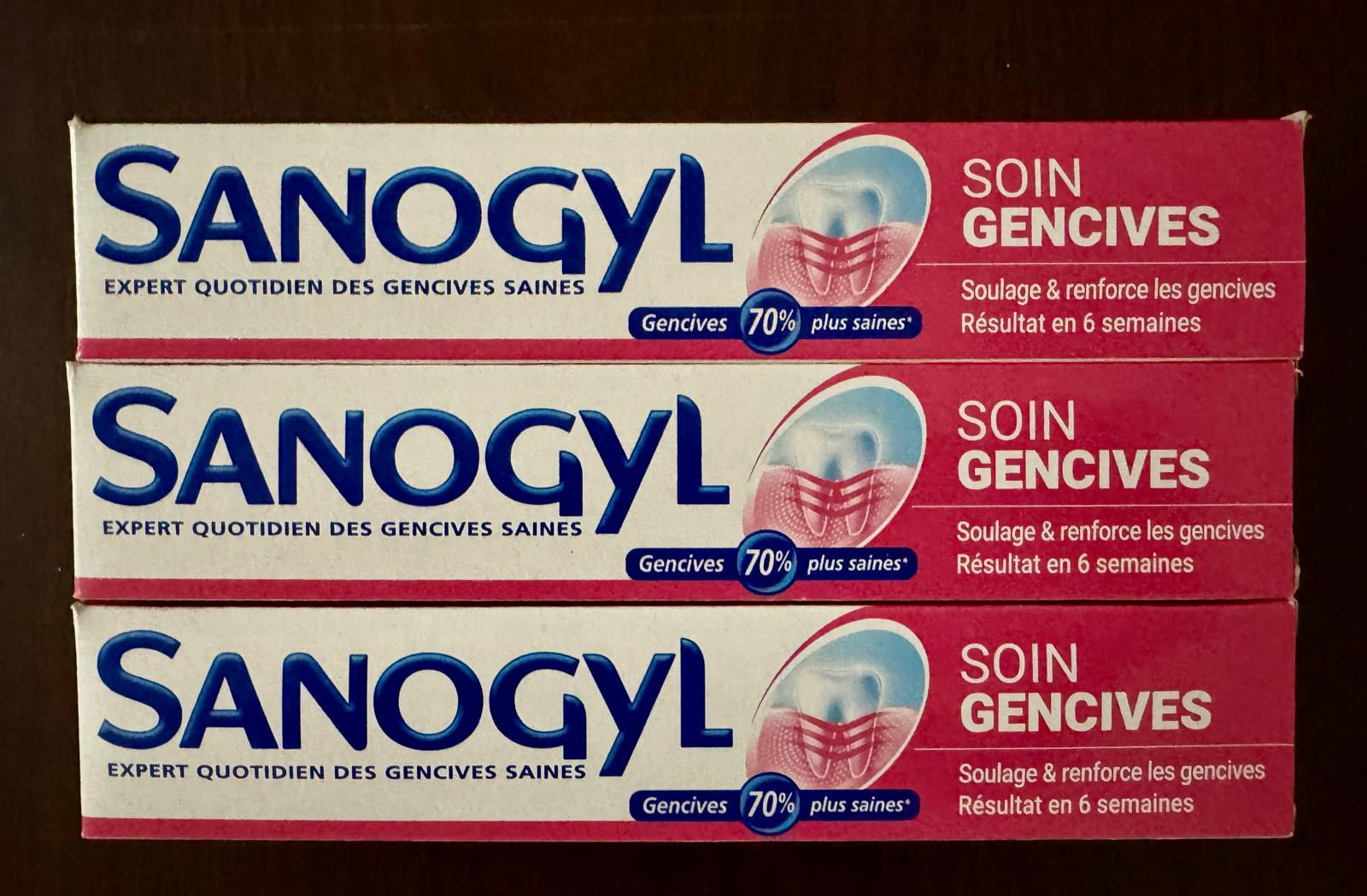 SANOGYL SOIN GENCIVES 70% PLUS SAINES 3 PCS EACH 75ML