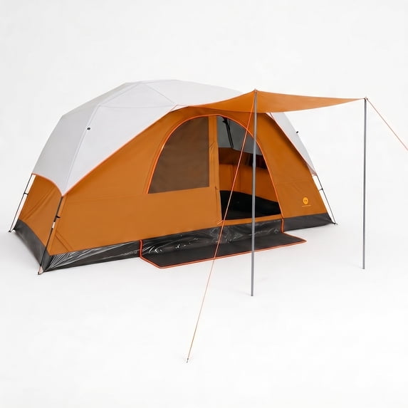 SANOPY 10 Person Instant Camping Tent with Removable Rainfly, Auto Setup Pop Up Tent for Family Outdoor /Hiking/Traveling with Carry Bag, Orange
