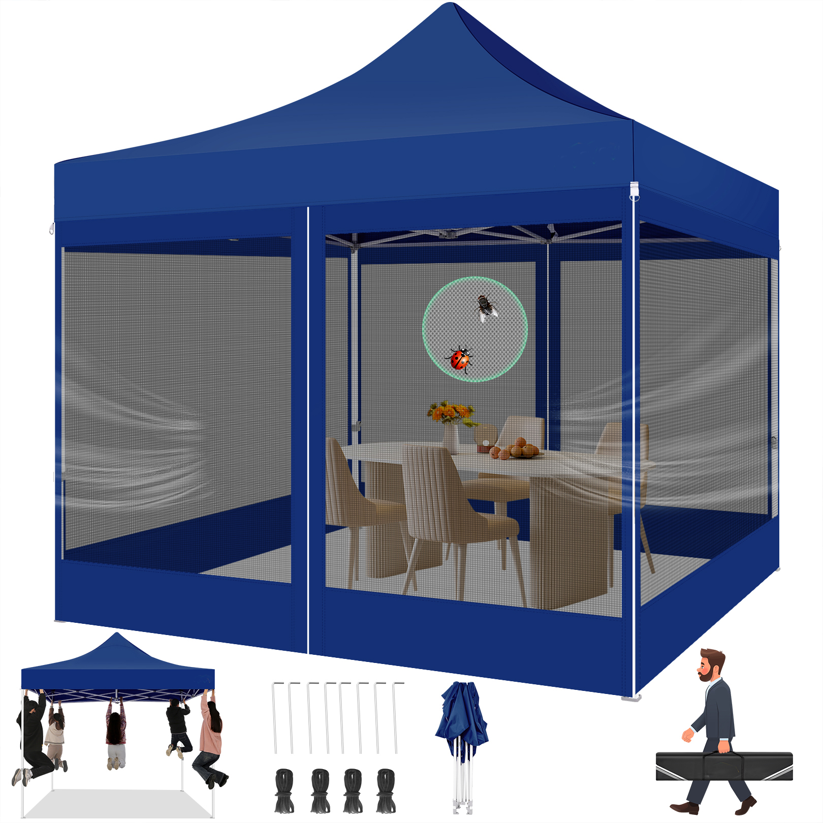 MY CAMP パップテント DEERFAMY Pop Up Gazebo Camping Tent with Starry Sky 11.5x11