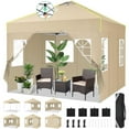 thumbnail image 1 of SANOPY 10' x 10' Outdoor Canopy Party Tent EZ Pop Up Canopy Commercial Instant Canopies Gazebo with Air Vent, 8 Stakes & 4 Ropes & 4 Sandbags for Beach Wedding Picnics Camping, 1 of 13
