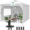 thumbnail image 1 of SANOPY 10'x10' Pop Up Canopy Tent for Party Tent with One Push Central Button&Air Vent Instant Canopy Tent with Sidewalls&Sandbags Ez Up Pop up Party Canopy Tent with Carry Bag, White, 1 of 11
