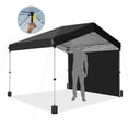 thumbnail image 1 of SANOPY 10'x10' Pop up Canopy with Sidewall, Party Tents with One Push Central Button, Portable Water Resistance Outdoor Canopy, Foldable with Carry Bag, Black, 1 of 8
