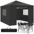 thumbnail image 1 of COBIZI 10' x 10' Pop up Canopy Tent with 4 Removable Sidewalls, Outdoor Patio Gazebo Tent with Handbag for Camping, Black, 1 of 10