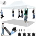 thumbnail image 1 of SANOPY 10' x 15' Heavy Duty Pop up Canopy, Instant Commercial Tent for Party with White Upgraded Hexagonal Bracket, Portable Gazebo with 4 Sangbags, Roller Bag, White, 1 of 8