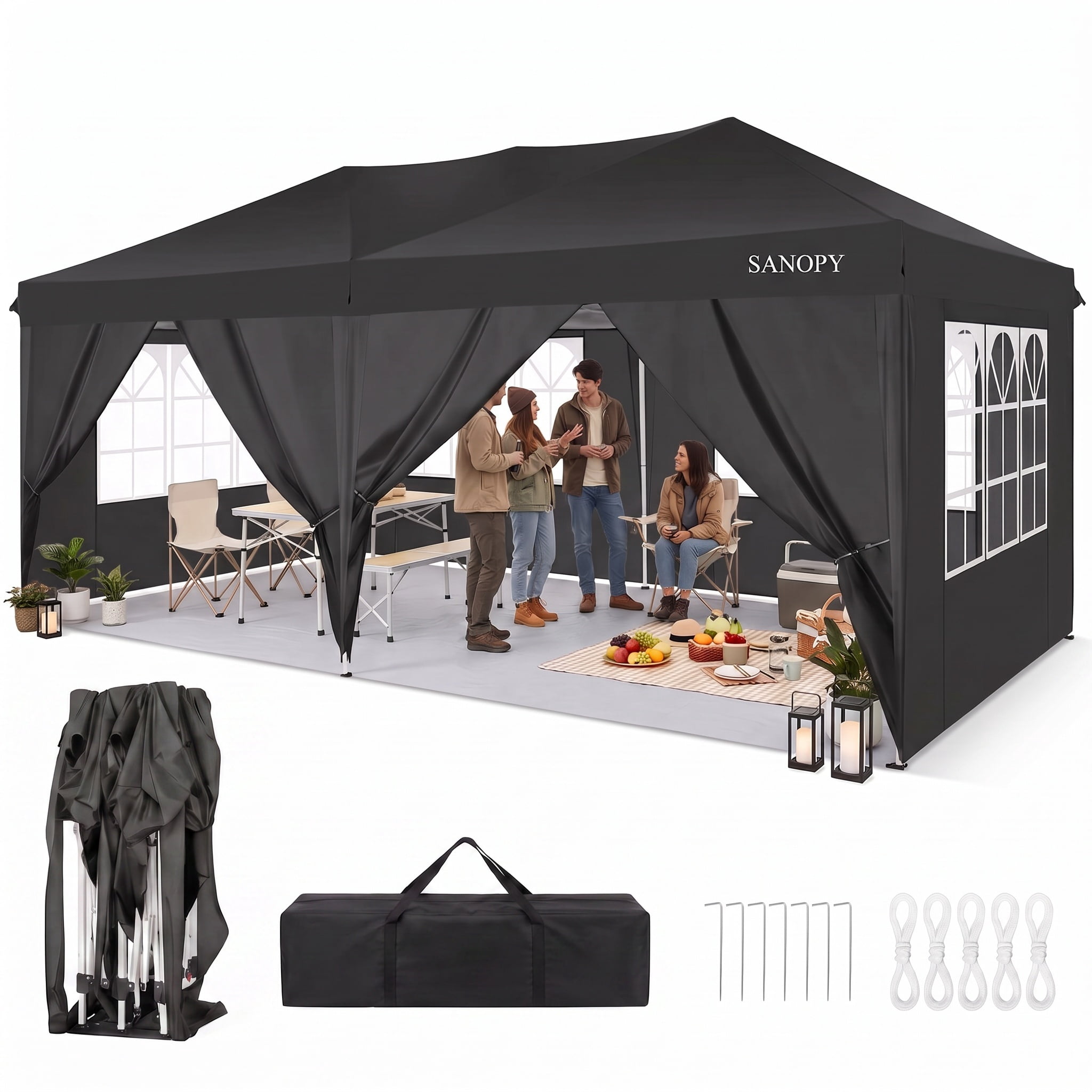 CANARE LC10-SA 10m LC20-SA 20m セット SANOPY 10'x20' Pop Up Canopy Tent, Waterproof, UV Protection, 6