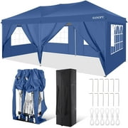 SANOPY 10' x 20' EZ Pop Up Canopy Tent Party Tent Outdoor Event Instant Tent Gazebo with 6 Removable Sidewalls and Carry Bag, Blue
