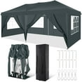 thumbnail image 1 of SANOPY 10' x 20' EZ Pop Up Canopy Tent Party Tent Outdoor Event Instant Tent Gazebo with 6 Removable Sidewalls and Carry Bag, Dark Gray, 1 of 13