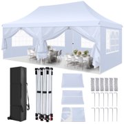 SANOPY 10' x 20' Outdoor Canopy Tent EZ Pop up Canopy Party Tent Outdoor Event Instant Tent Gazebo with 6 Removable Sidewalls & Carry Bag for Camping Wedding Picnic(Blue)