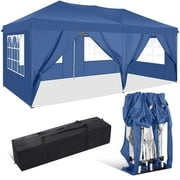 SANOPY 10'x 20' Outdoor Canopy Tent EZ Pop Up Backyard Canopy Portable Party Commercial Instant Canopy Shelter Tent with 6 Removable Sidewalls & Carrying Bag for Wedding Picnics Camping, Blue
