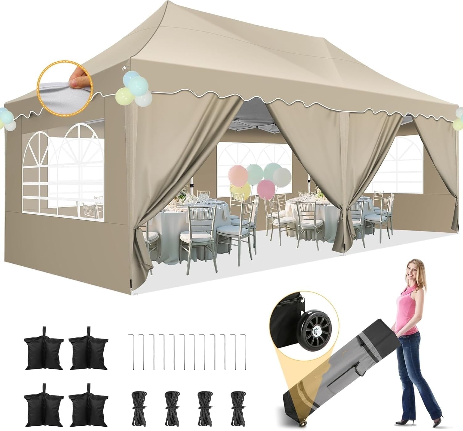 Ainfox 10x10ft Pop Up Canopy Tent, Outdoor, UV Protection Ainfox 10x10ft Pop Up Canopy Tent, Outdoor, UV Protection