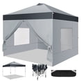 thumbnail image 1 of SANOPY 10' x 10' Pop Up Canopy Tent, 1-Push Center Lock, Air Vent, 6 Removable Sidewalls, Easy Up Instant Shelter for Outdoor Events, Parties, Weddings，Gray, 1 of 8