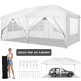 thumbnail image 1 of SANOPY 10'x20' Pop Up Canopy Tent Instant Setup with 6 Sidewalls, Ez Up Outdoor Canopy Commercial Grade , UPF 50+ Sun Protection & Waterproof for Party, Market, Backyard Events, 1 of 13