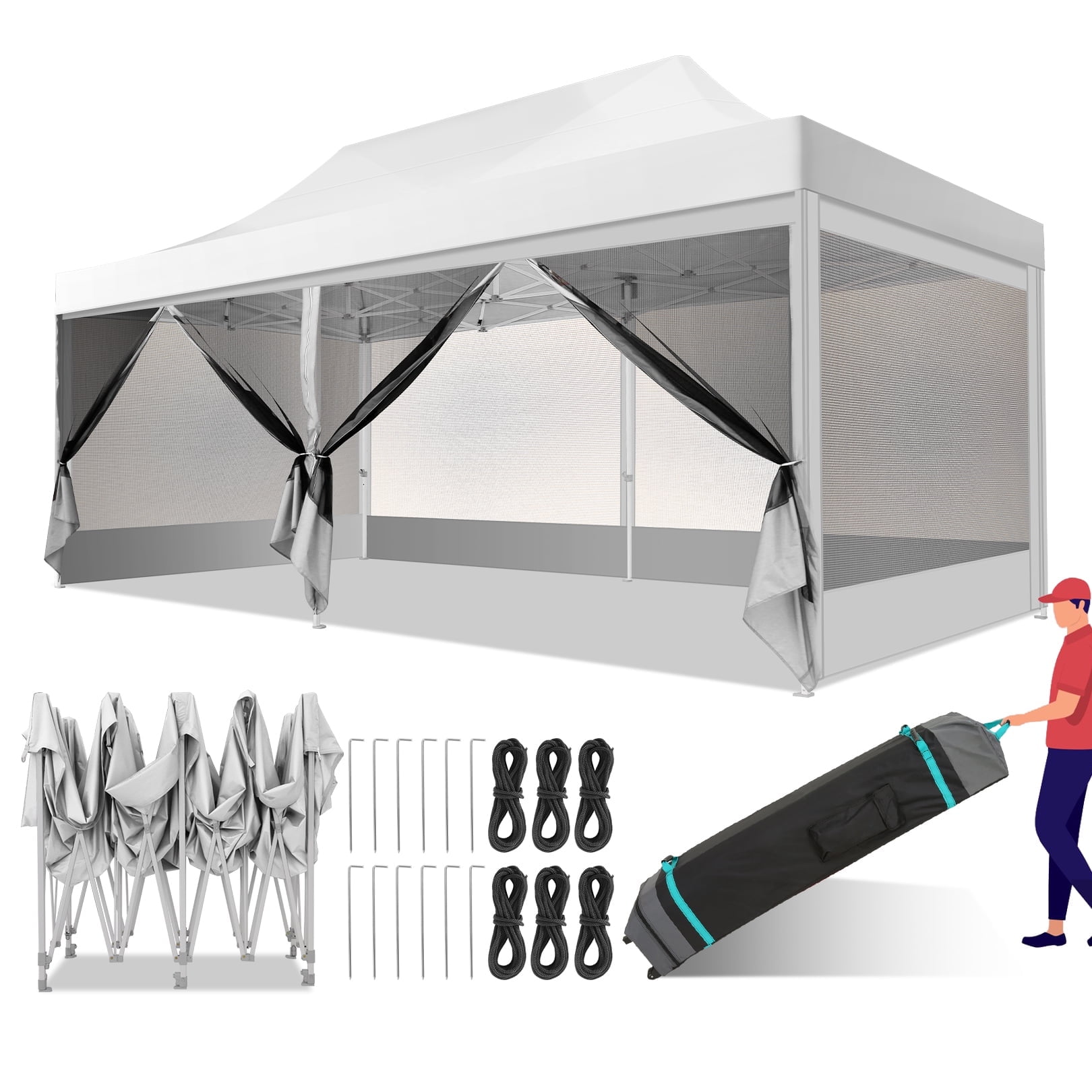 Ainfox 10x10ft Pop Up Canopy Tent, Outdoor, UV Protection Ainfox 10x10ft Pop Up Canopy Tent, Outdoor, UV Protection