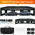 thumbnail image 1 of SANOPY 10 x 30 FT Pop Up Canopy, Large Commercial Wedding Canopy, Height Adjustable Waterproof Beach Canopy, Outdoor Instant Party Tent with 8 Removable Sidewalls, 4 Sandbags, Carrying Bag, Dark Blue, 1 of 14