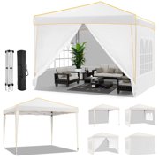 SANOPY 10' x 10' Pop up Canopy, UV and Rain Resistant Canopy Shelter with 4 Removable Sidewalls and Sandbags, Outdoor Canopy with Carry Bag for Grass, Beach and Camping