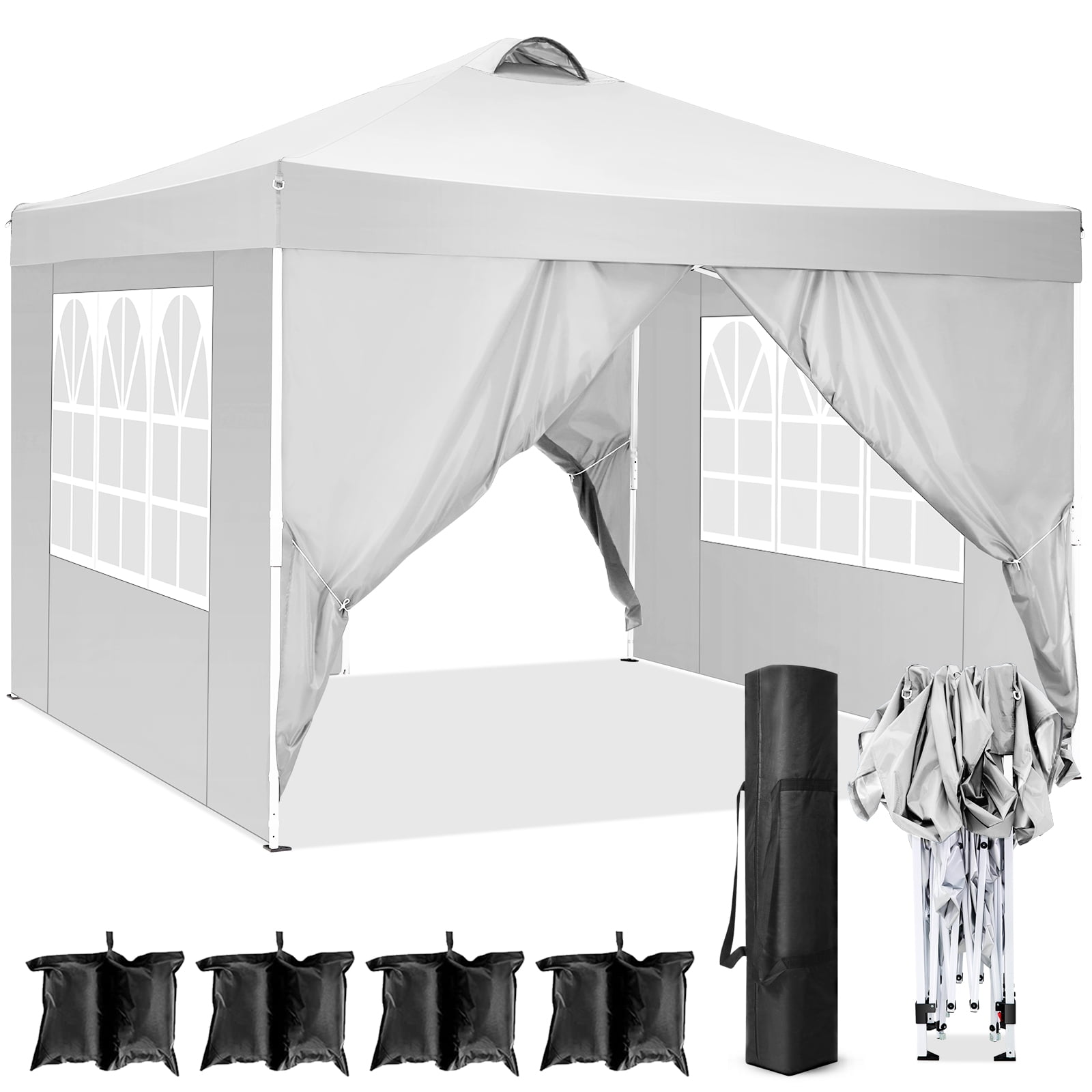  Oneofics Canopy Tent, 10X10 FT Pop Up Canopy Outdoor Instant  Tent Slant Legs with Carrying Bag, Portable Gazebo Shelter for Patio Deck  Garden and Beach - 8X8 FT Canopy Cover 