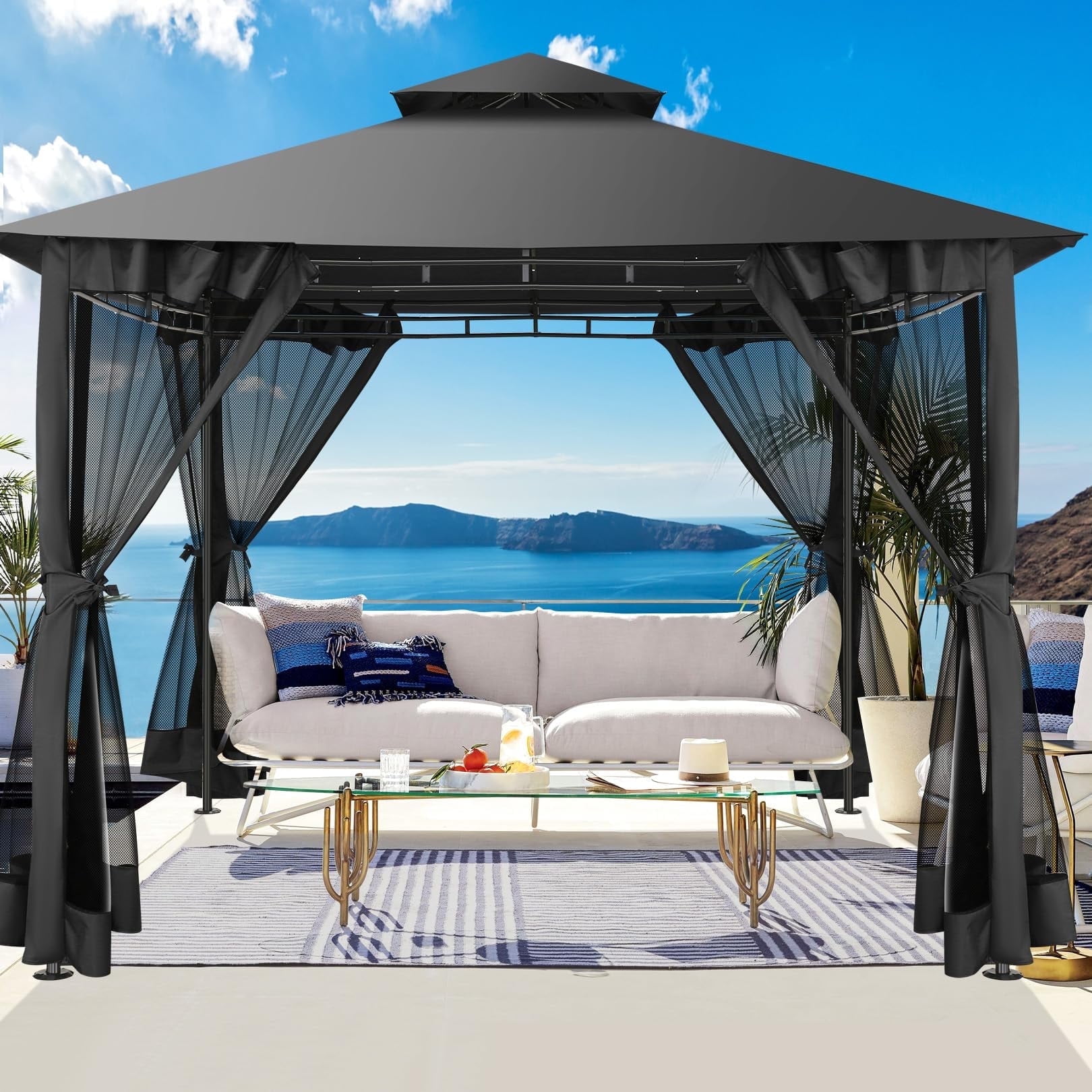 Curated visual reference: Gallery Detail: Sanopy 10 X10 Canopy Gazebo Assembled Style Wrought Iron Gazebo