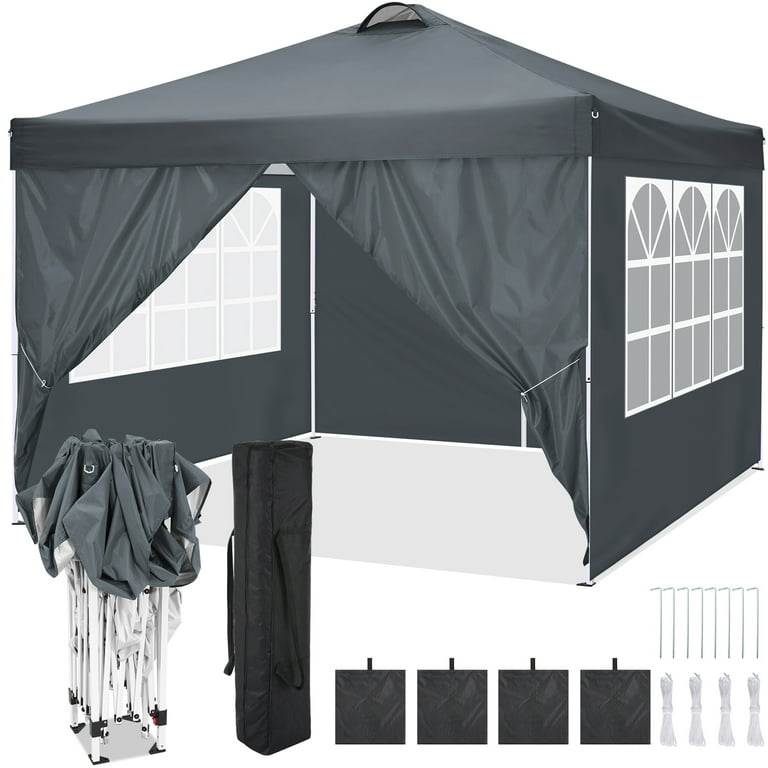 SANOPY Canopy 10' x 20' Pop Up Canopy Tent Heavy Duty Waterproof Adjustable  Commercial Instant Canopy Outdoor Party Canopy with 6 Removable Sidewalls,  Carry Bag, 4 Sandbags, Gray 