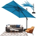 thumbnail image 1 of SANOPY 10'x10' Cantilever Umbrella Double Vented Umbrella with Steel Base Outdoor Offset Hanging Market Patio Umbrella Offset Cantilever Patio Umbrella for Patio Pool Deck, Light Blue, 1 of 11