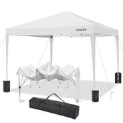 SANOPY 10'x10' EZ Pop Up Canopy Tent Outdoor Party Instant Shelter Portable Folding Beach Canopy with 4 Sandbag & Carrying Bag, White