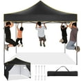 thumbnail image 1 of SANOPY 10'x10' Heavy Duty Pop up Canopy, Outdoor Shade Instant Commercial Canopy, Portable Folding Beach Canopy with 4 sidewalls, Black, 1 of 11