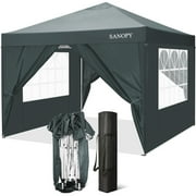 SANOPY 10'x10' Outdoor Canopy Tent Waterproof Pop Up Backyard Canopy Portable Party Commercial Instant Canopy Shelter Tent Gazebo with 4 Removable Sidewalls & Carrying Bag for Wedding Picnics Camping