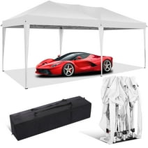 SANOPY 10'x20' Ez Pop Up Canopy Tent Commercial Instant Canopies Outdoor Party Canopies Portable Folding Canopy Waterproof Anti-UV Patio Shelter with Carrying Bag, White