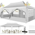 thumbnail image 1 of SANOPY 10'x20' Ez Pop up Canopy Party Tent with 6 Sidewalls, Waterproof and Sun Shelter Heavy Duty Canopy for Market with Carry Bag, White, 1 of 12