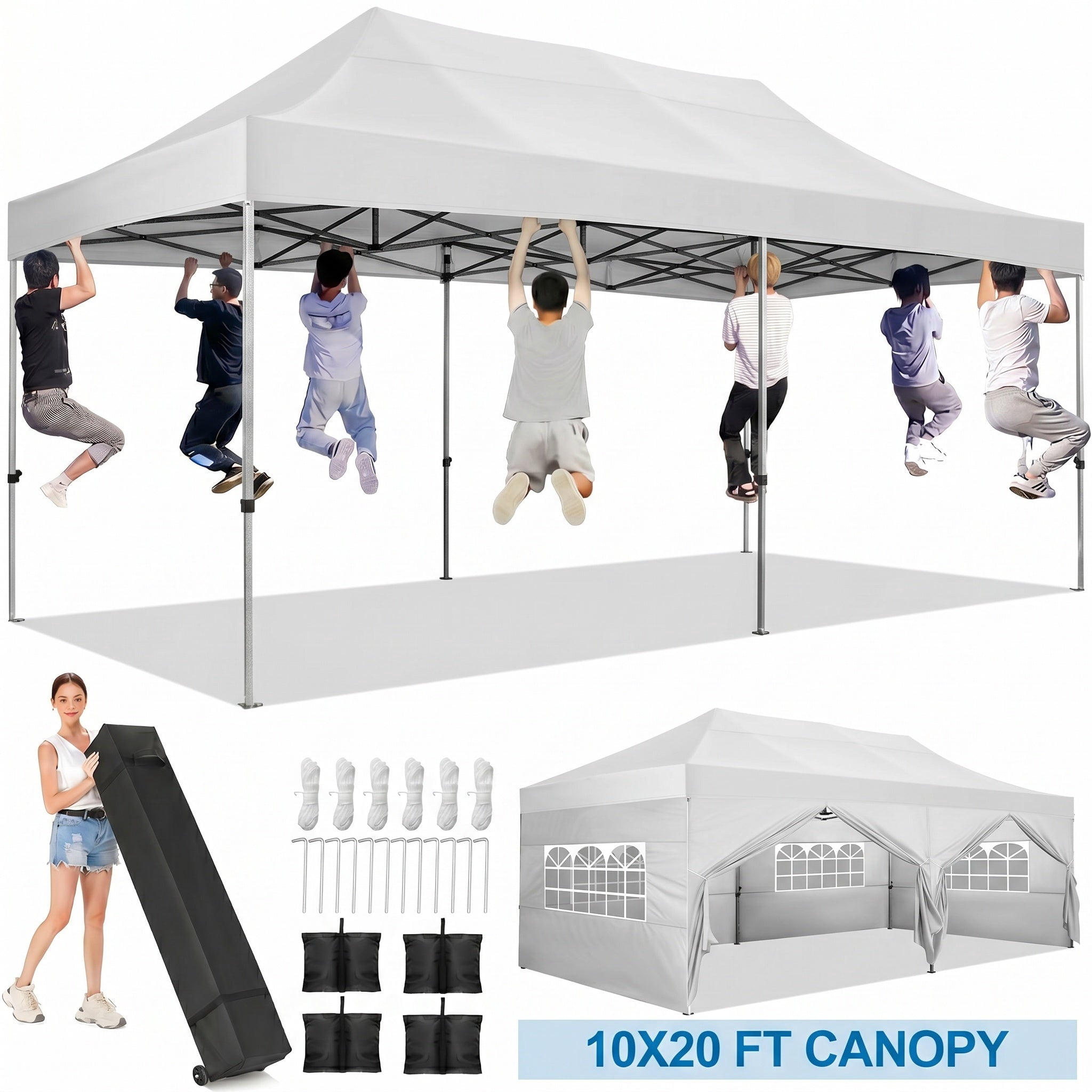Coleman 10' x 10' Instant Straight Leg Canopy Gazebo with Added