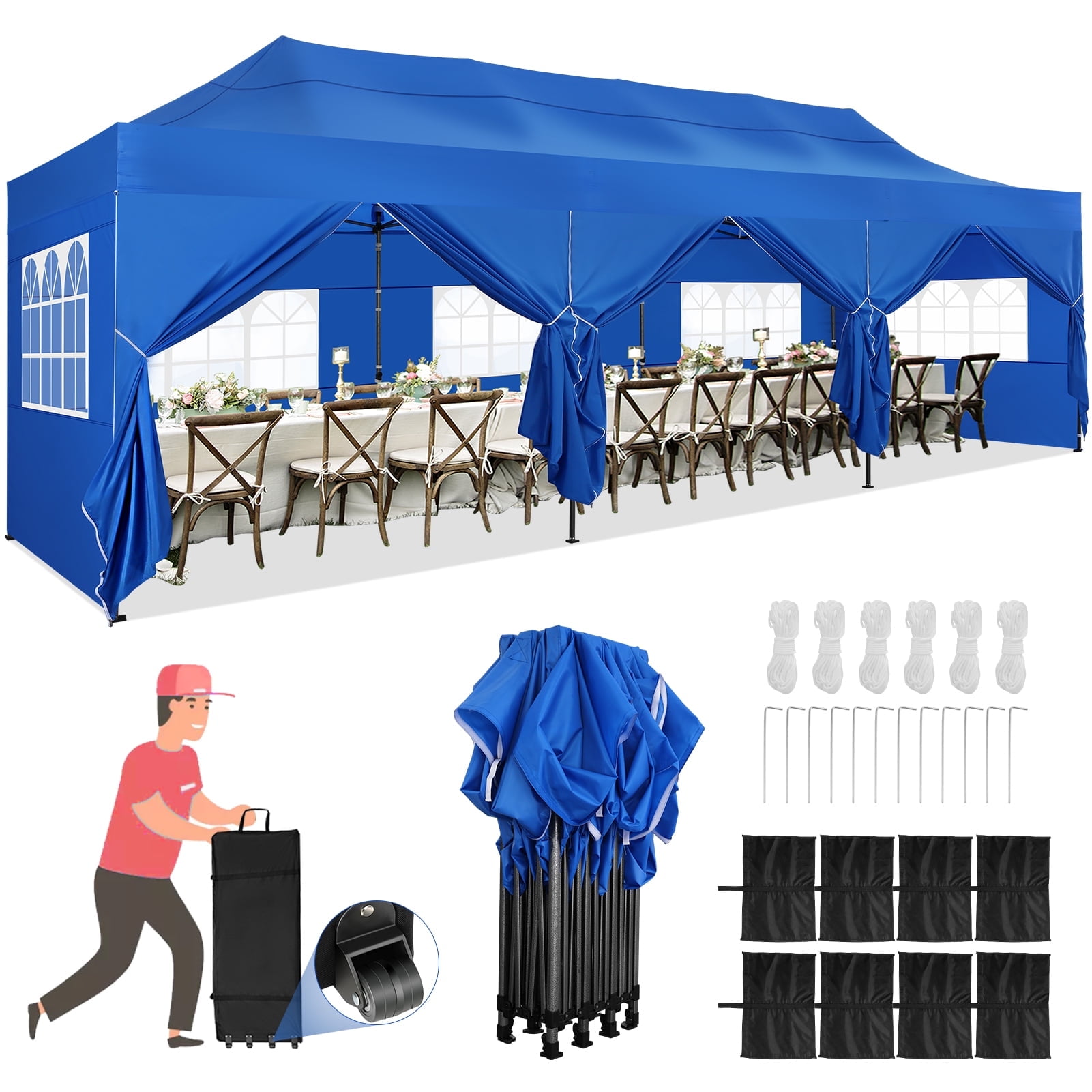 Ktaxon 10'x30' Canopy Tent 8 Sides Gazebo Canopy Outdoor Party Wedding ...