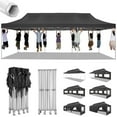 thumbnail image 1 of SANOPY 10' x 20' Heavy Duty Pop up Canopy with 6 Removable Sidewalls, Outdoor Waterproof & Party Wedding Gazebo with Roller Bag, 4 Sandbag, Black, 1 of 10