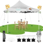 SANOPY 10 x 10 ft Pop-up Canopy Tent, Outdoor Straight Legs Instant Canopy - White