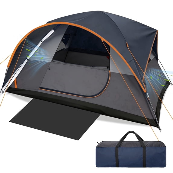 SANOPY 8-10 Person Instant Camping Tent with Removable Rainfly, Auto Setup Pop Up Tent for Family Outdoor /Hiking/Traveling with Carry Bag, Dark Blue