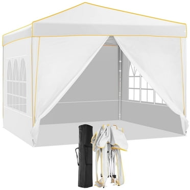 SANOPY 10x10 ft Pop up Canopy, Instant Shelter with 4 Sidewalls & Sandbags, Portable Outdoor Waterproof Canopy with Carry Bag for Camping Party Event Sun Shade