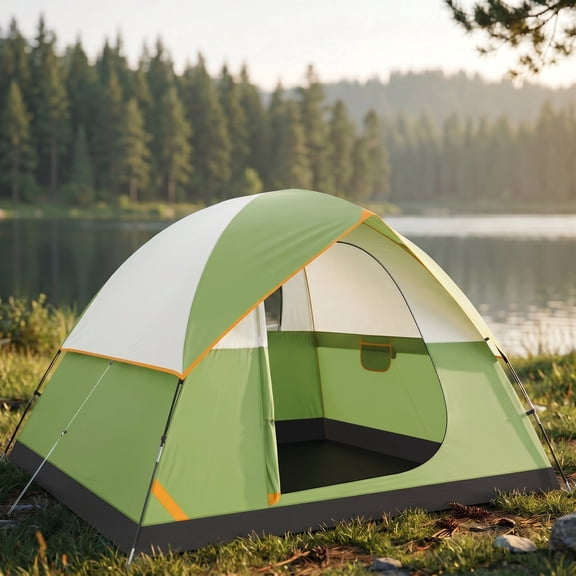 SANOPY Tent 4 Person Tent Easy Setup Camping Tent with Waterproof Rainfly, Windproof Design & Mesh Ventilation for Family, Hiking, Beach, and Travel