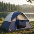 thumbnail image 1 of SANOPY 4 Person Camping Tent - Waterproof, Windproof, Lightweight & Easy Setup with Detachable Rainfly, Mesh Windows & Carry Bag for Camping, Hiking, Travel, Beach, and Festivals, 1 of 10