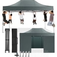 thumbnail image 1 of SANOPY 10x15 FT Pop Up Canopy with 4 Sidewall,Heavy Duty Canopy UPF 50+ All Season Wind Waterproof Commercial Outdoor Wedding Party Tents for Parties Canopy Gazebo with Carry Bag(Gray), 1 of 10